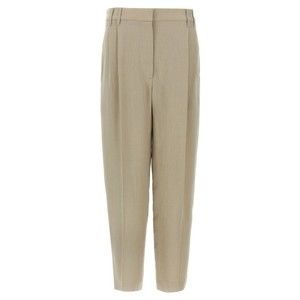 Brunello Cucinelli Refined Linen Blend Trousers With Monile Detail - NWT